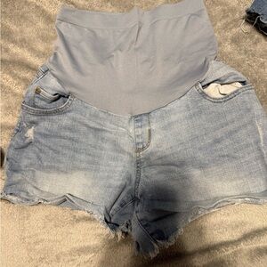 Sonoma Light Blue Maternity Denim Shorts with Stretch Waistband